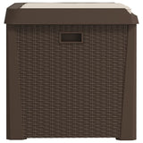 Garden storage box seat cushion brown 125 L PP