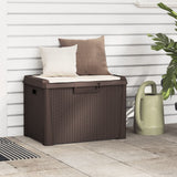 Garden storage box seat cushion brown 125 L PP