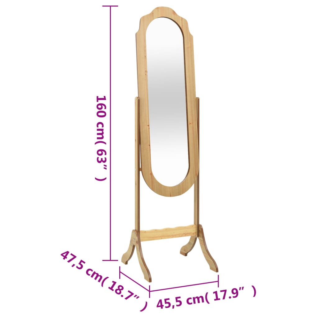 Standspiegel 45,5x47,5x160 cm aus Holzwerkstoff