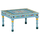 Turquoise coffee table solid mango wood hand painted