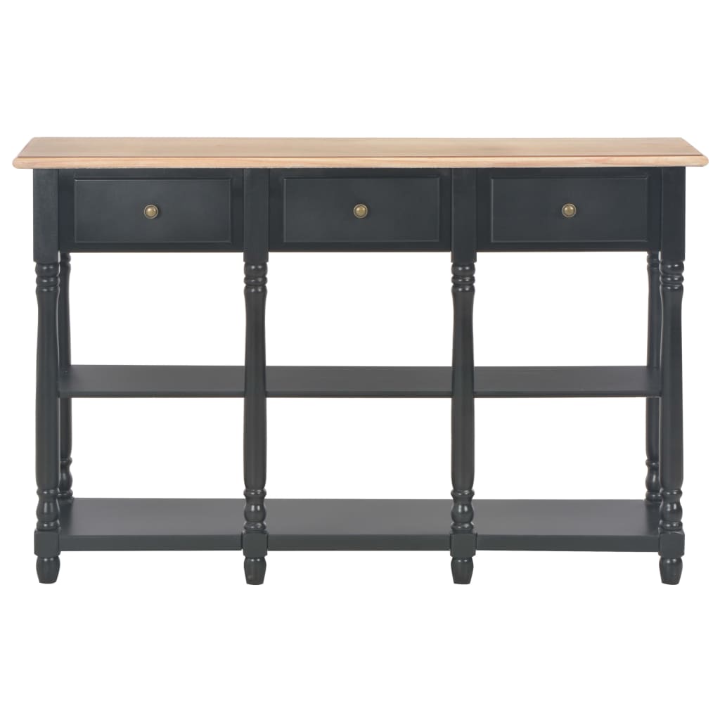 Table console noir 110x30x76 cm bois d'ingénierie