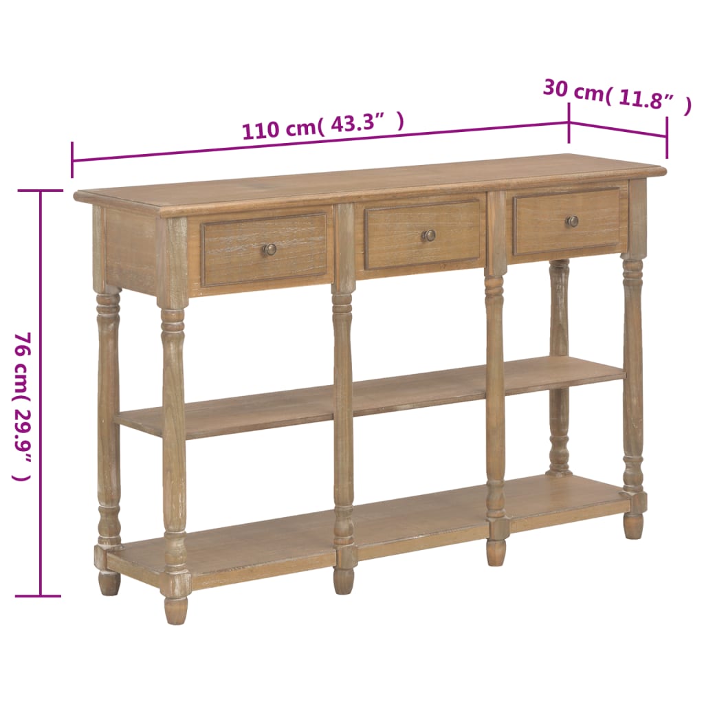 Table console 110x30x76 cm bois d'ingénierie