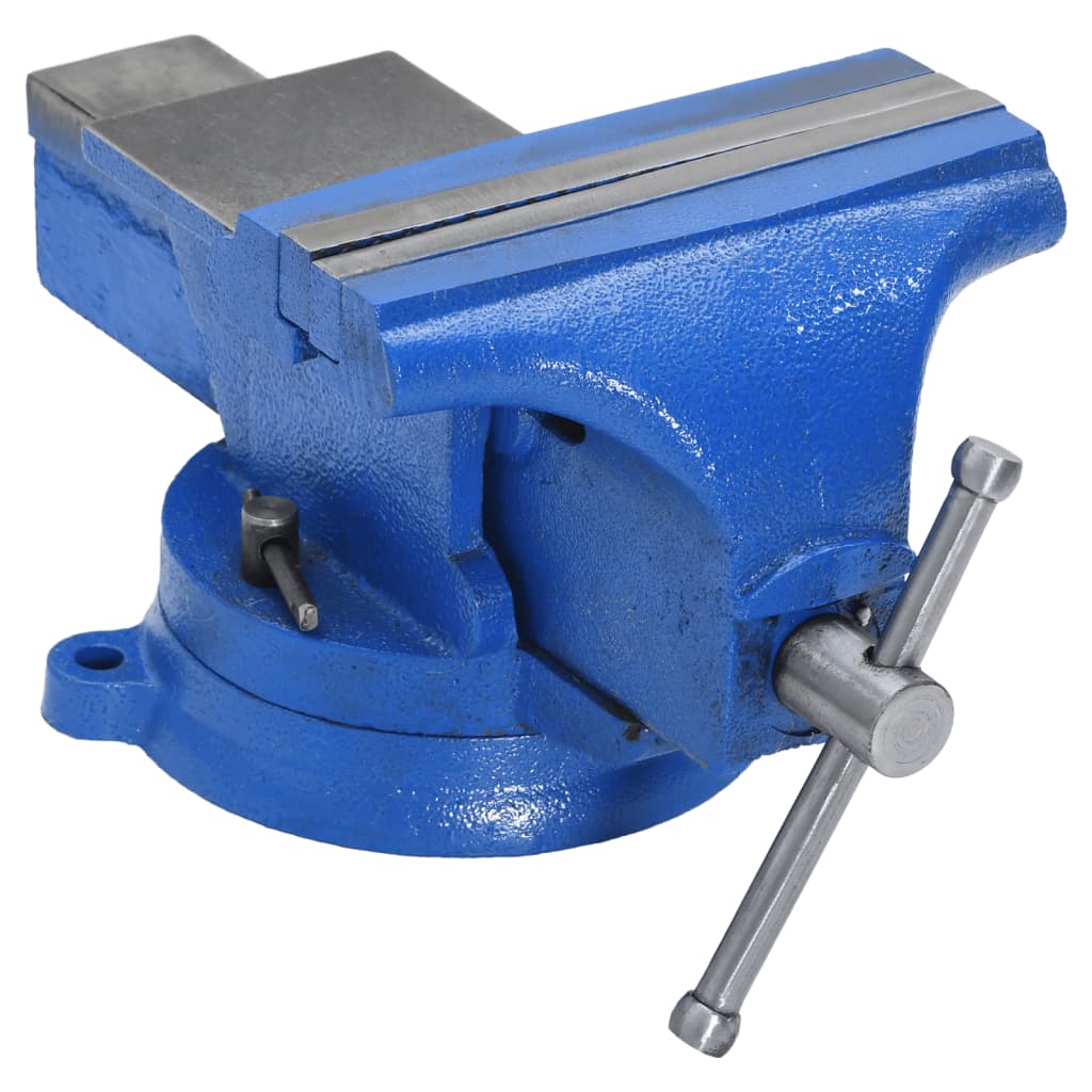 Blue 100 mm cast iron bench vice