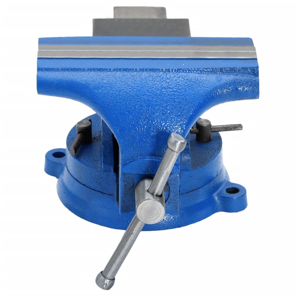 Blue 100 mm cast iron bench vice