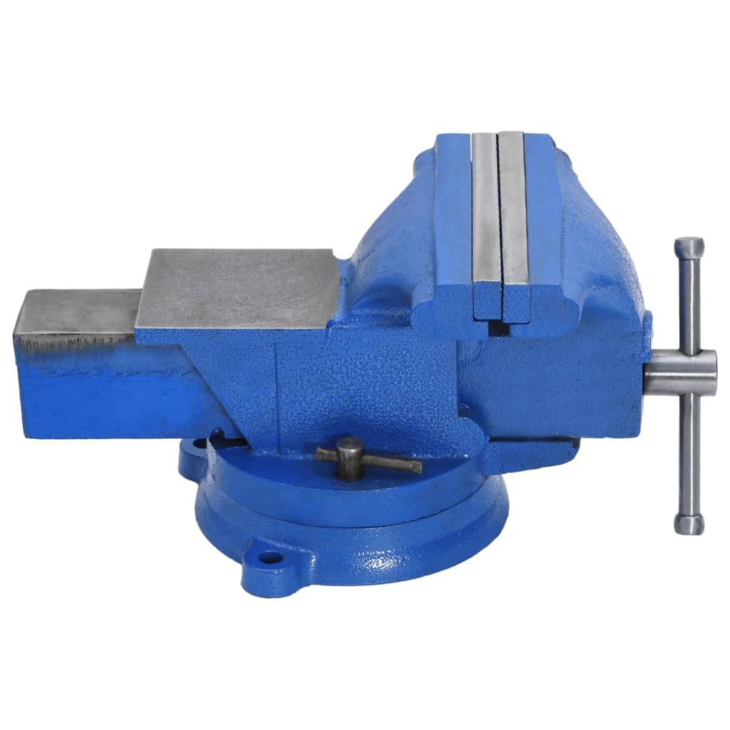 Blue 100 mm cast iron bench vice