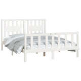 Cadre de lit sans matelas blanc bois de pin massif 140x200 cm