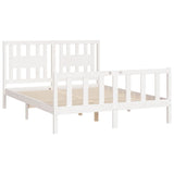 Cadre de lit sans matelas blanc bois de pin massif 140x200 cm