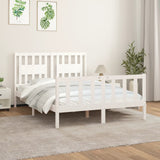 Cadre de lit sans matelas blanc bois de pin massif 140x200 cm