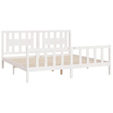 Cadre de lit sans matelas blanc bois de pin massif