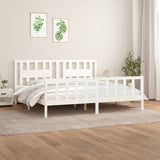 Cadre de lit sans matelas blanc bois massif de pin 200x200 cm