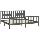 Cadre de lit sans matelas bois massif de pin gris 200x200 cm