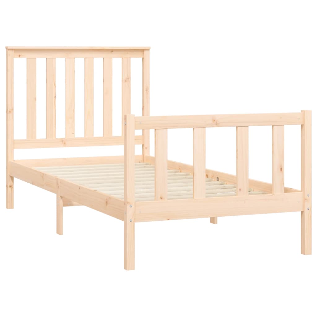 Bed frame without mattress 100x200 cm solid pine wood