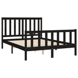 Cadre de lit sans matelas noir 120x200 cm bois de pin massif