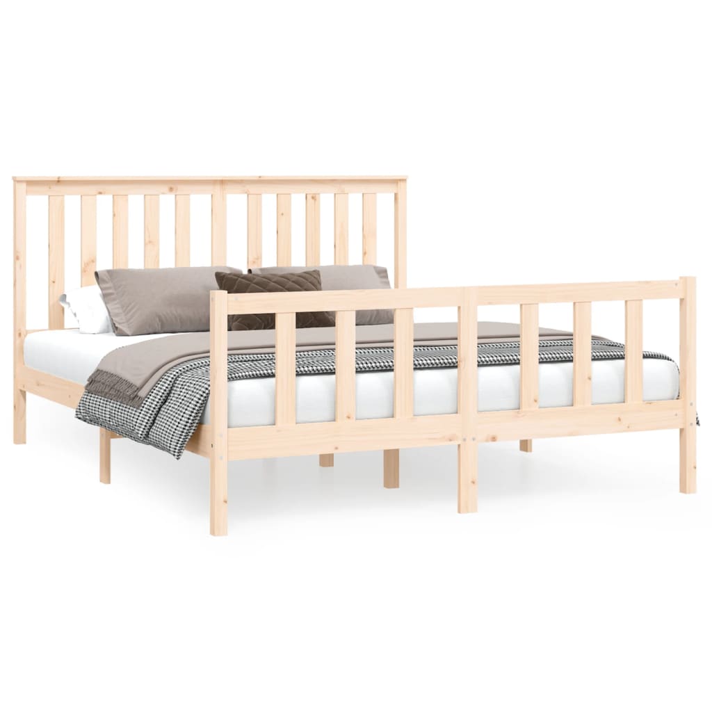 Cadre de lit sans matelas 150x200 cm bois massif de pin