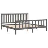 Bed frame without mattress gray 200x200 cm solid pine wood