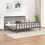 Bed frame without mattress gray 200x200 cm solid pine wood