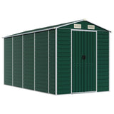 Green garden shed 191x385x198 cm galvanized steel