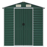 Green garden shed 191x385x198 cm galvanized steel