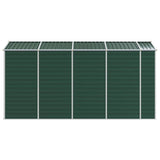 Green garden shed 191x385x198 cm galvanized steel