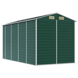 Green garden shed 191x385x198 cm galvanized steel