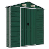 Green garden shed 191x385x198 cm galvanized steel