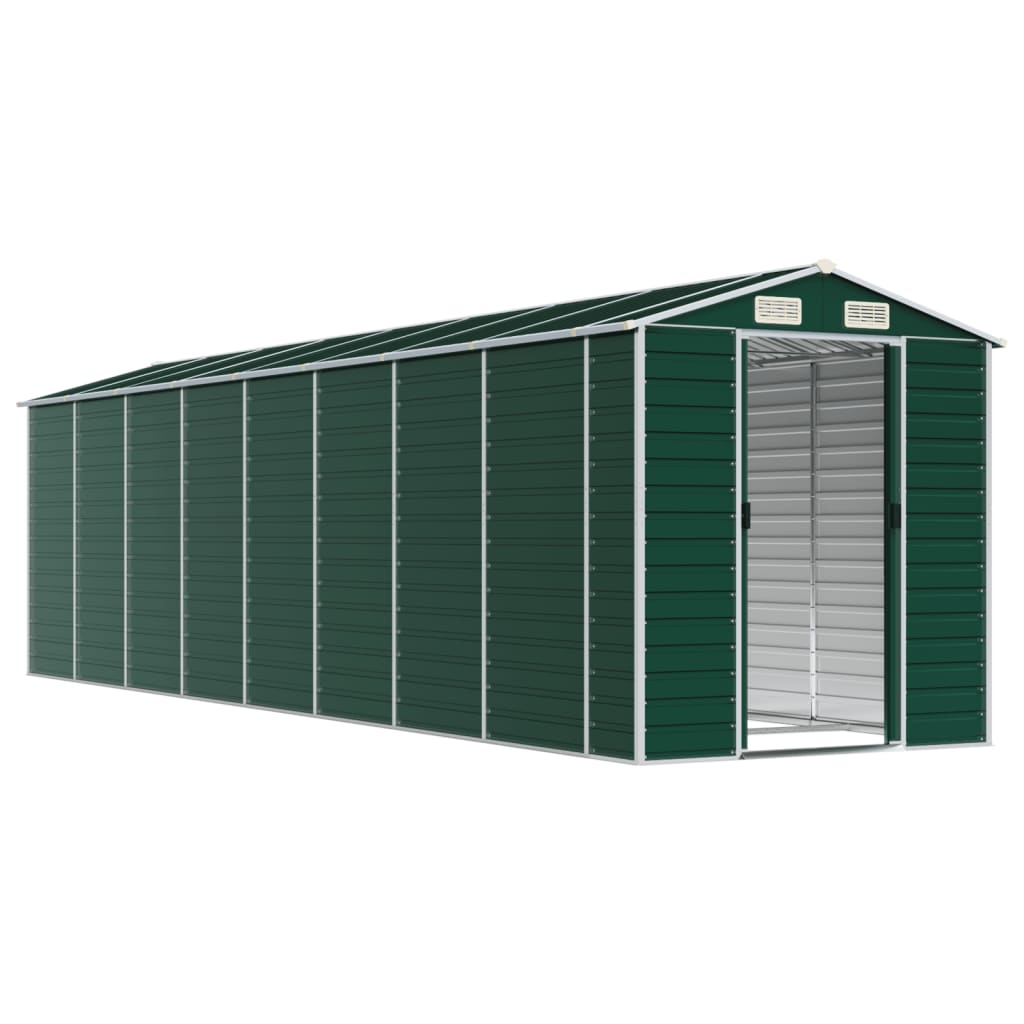 Green garden shed 191x725x198 cm galvanized steel