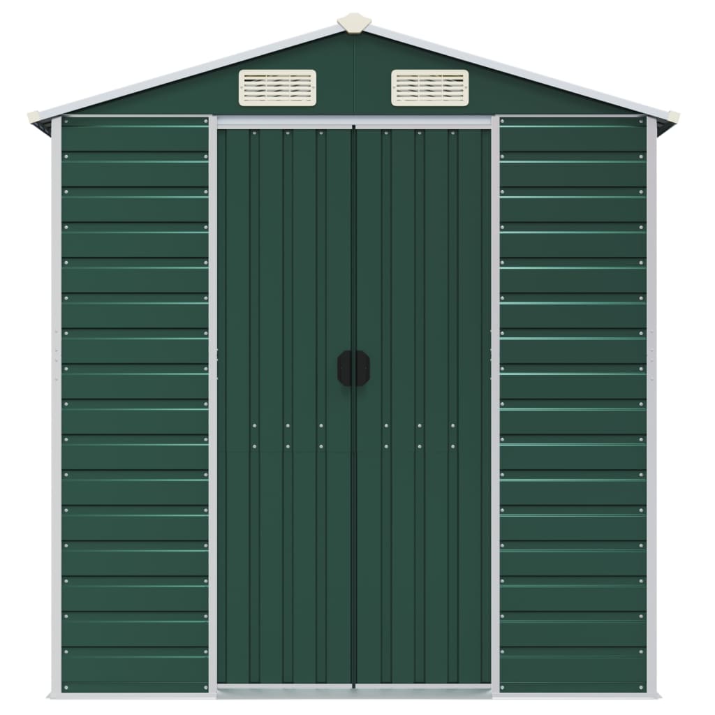 Green garden shed 191x725x198 cm galvanized steel