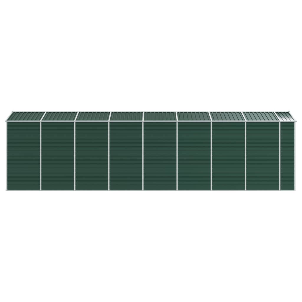 Green garden shed 191x725x198 cm galvanized steel