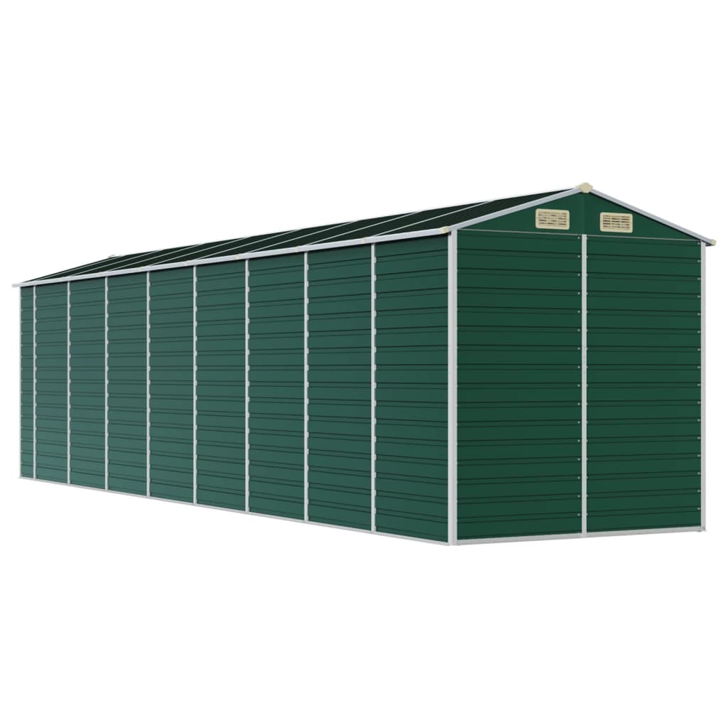 Green garden shed 191x725x198 cm galvanized steel