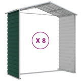 Green garden shed 191x725x198 cm galvanized steel