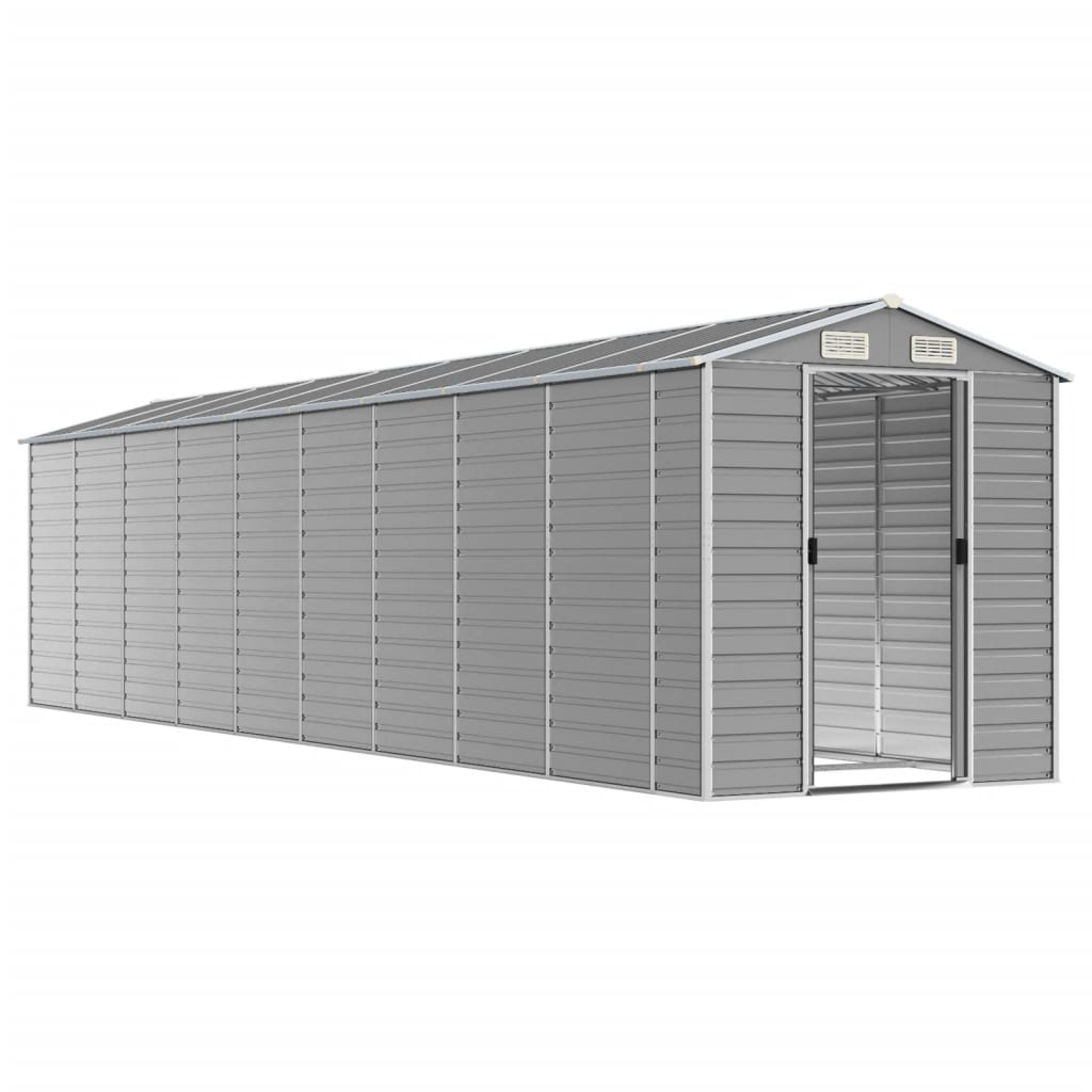 Light grey garden shed 191x810x198 cm galvanized steel