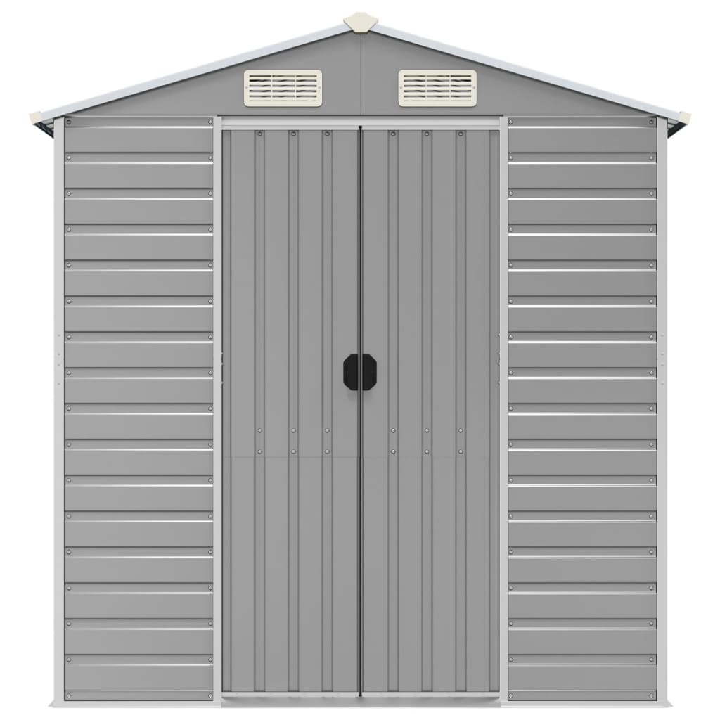 Light grey garden shed 191x810x198 cm galvanized steel