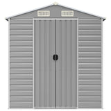 Light grey garden shed 191x810x198 cm galvanized steel