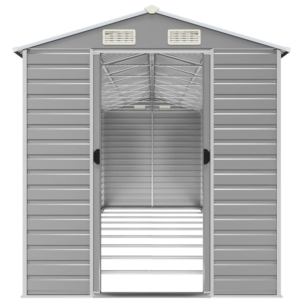 Light grey garden shed 191x810x198 cm galvanized steel