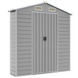 Light grey garden shed 191x810x198 cm galvanized steel