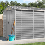 Light grey garden shed 191x810x198 cm galvanized steel