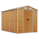 Abri de jardin marron clair 191x300x198 cm acier galvanisé