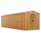 Light brown garden shed 191x725x198 cm galvanized steel