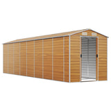 Light brown garden shed 191x725x198 cm galvanized steel