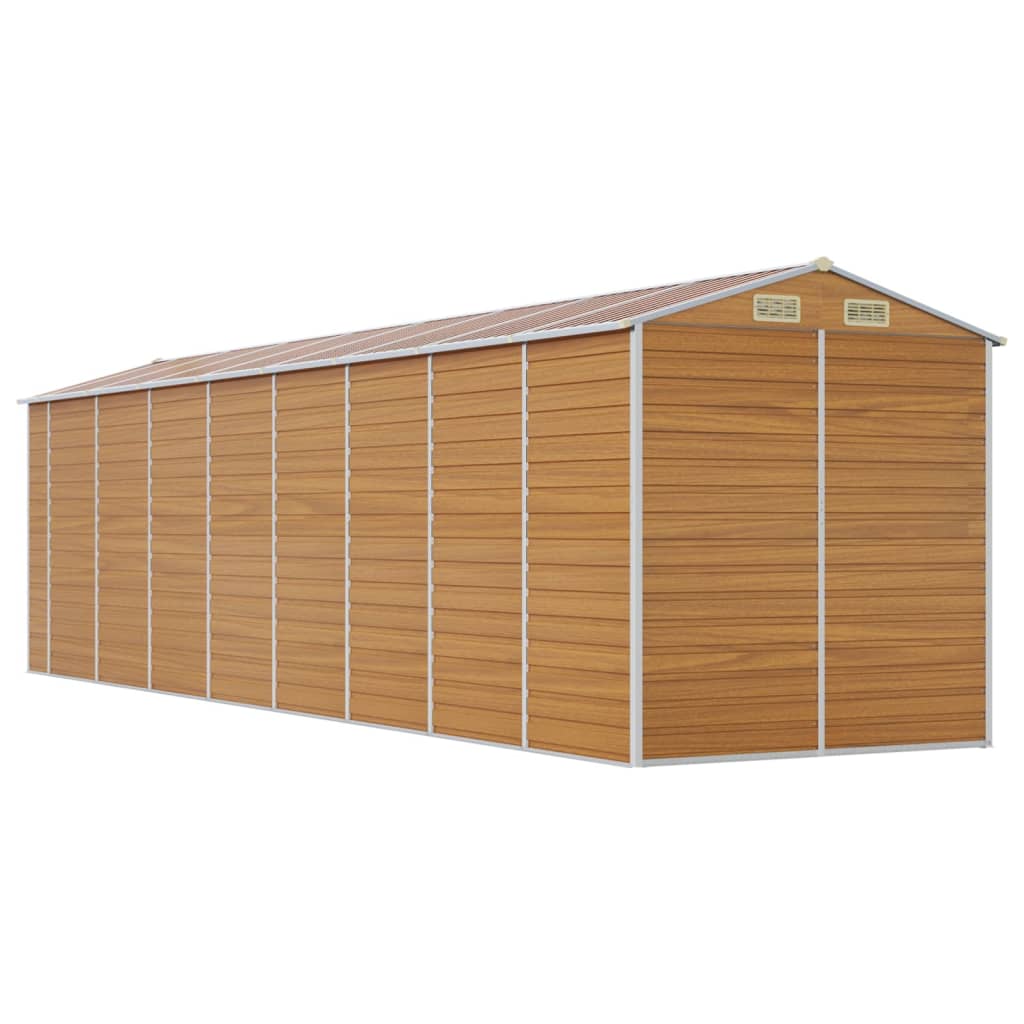 Light brown garden shed 191x725x198 cm galvanized steel