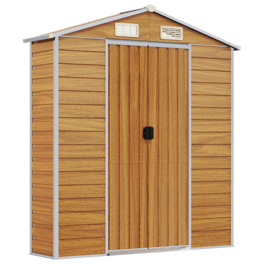 Light brown garden shed 191x725x198 cm galvanized steel