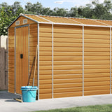 Light brown garden shed 191x725x198 cm galvanized steel