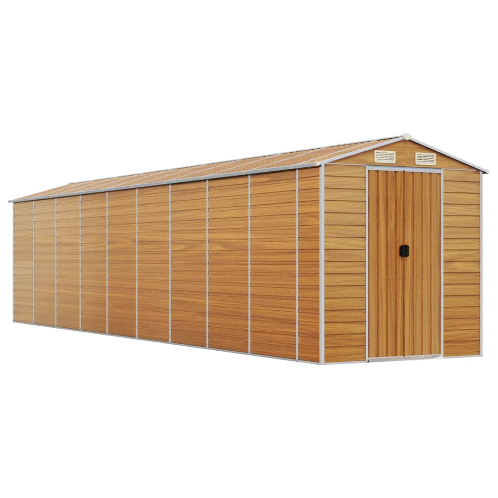 Light brown garden shed 191x810x198 cm galvanized steel