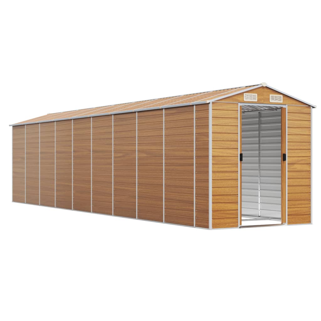 Light brown garden shed 191x810x198 cm galvanized steel