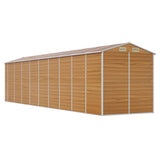 Light brown garden shed 191x810x198 cm galvanized steel