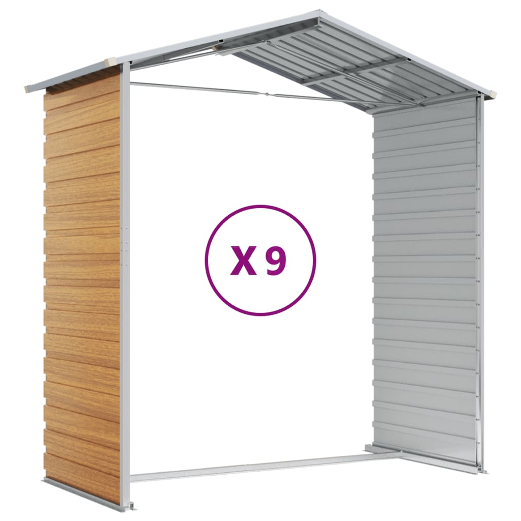 Light brown garden shed 191x810x198 cm galvanized steel