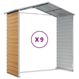 Light brown garden shed 191x810x198 cm galvanized steel