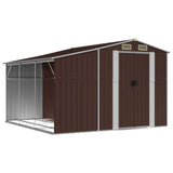 Brown garden shed 277x279x179 cm galvanized steel