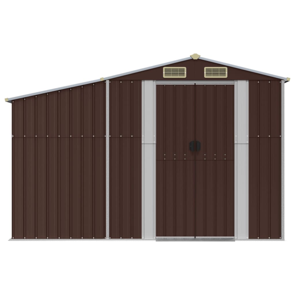 Brown garden shed 277x279x179 cm galvanized steel