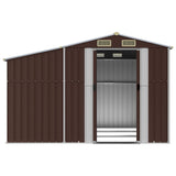 Brown garden shed 277x279x179 cm galvanized steel